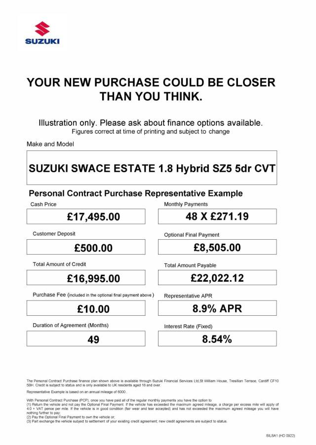 2021 Suzuki Swace 1.8 Hybrid SZ5 5dr CVT