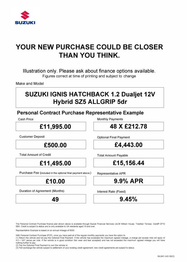 2022 Suzuki Ignis 1.2 Dualjet 12V Hybrid SZ5 ALLGRIP 5dr